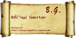 Bányi Gaszton névjegykártya